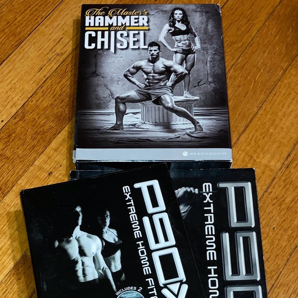 Beachbody P90X and Hammer & Chisel DVD Set lot, fitness guide